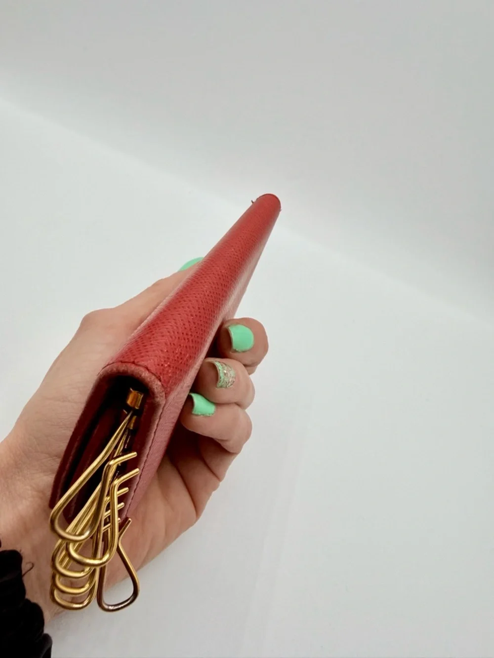 Prada Saffiano Leather Red Key Holder Wallet - Picture 10 of 10